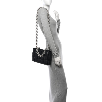 Bottega Veneta Lambskin Maxi Intreccio Padded Chain Cassette Crossbody Bag Black 2 of 11