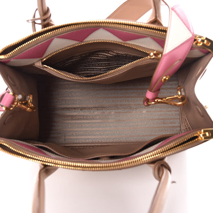 Prada Saffiano City Calfskin Greche Medium Paradigme Bag Cammeo Begonia 8 of 18