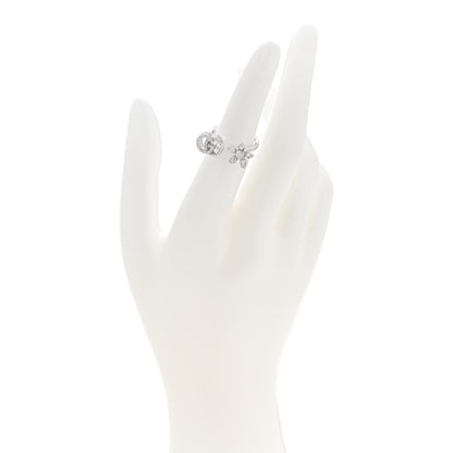 Gucci 18K White Gold Diamond Flora GG Open Ring 52 6 2 of 7