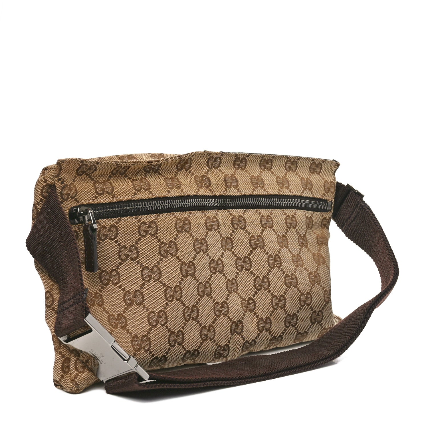 Gucci GG Monogram Double Pocket Belt Bag Dark Brown 3 of 10