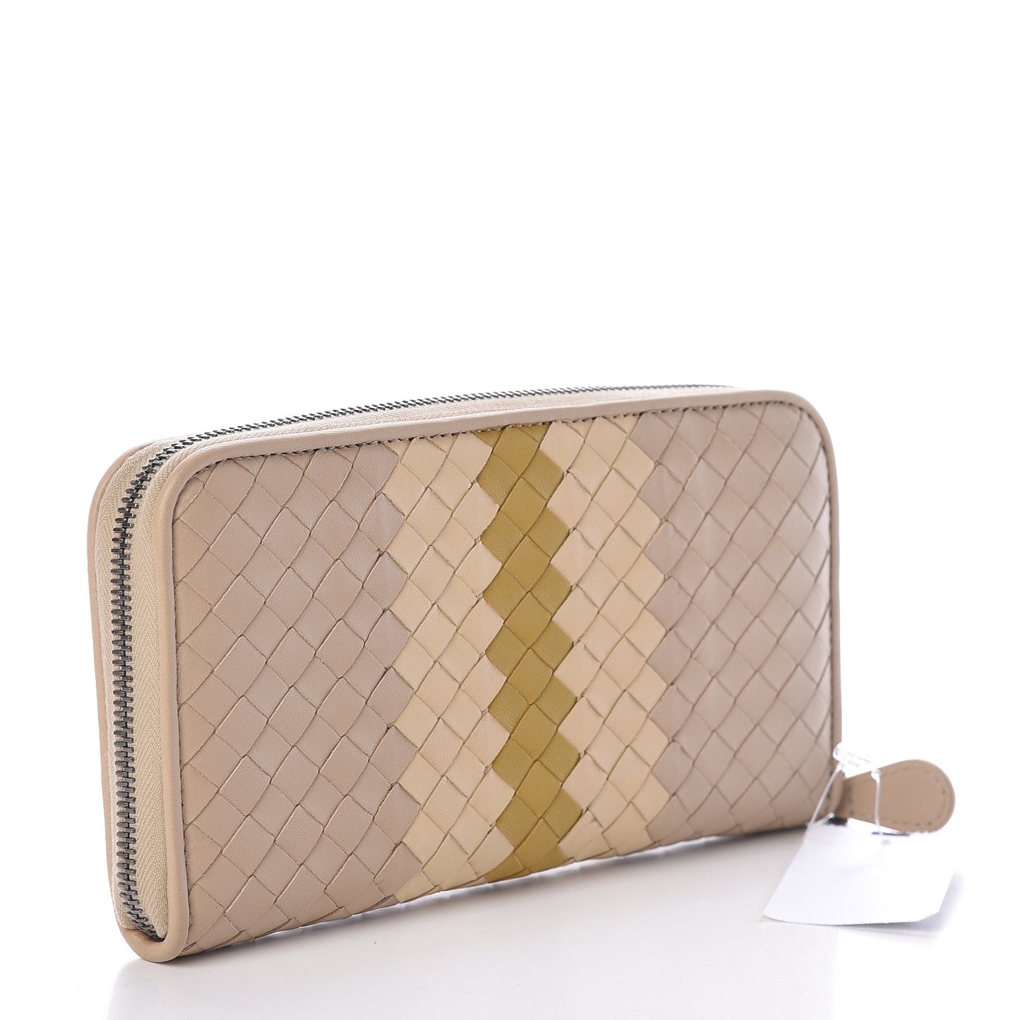 Nappa Intrecciato Zip Around Wallet Mink Multicolor