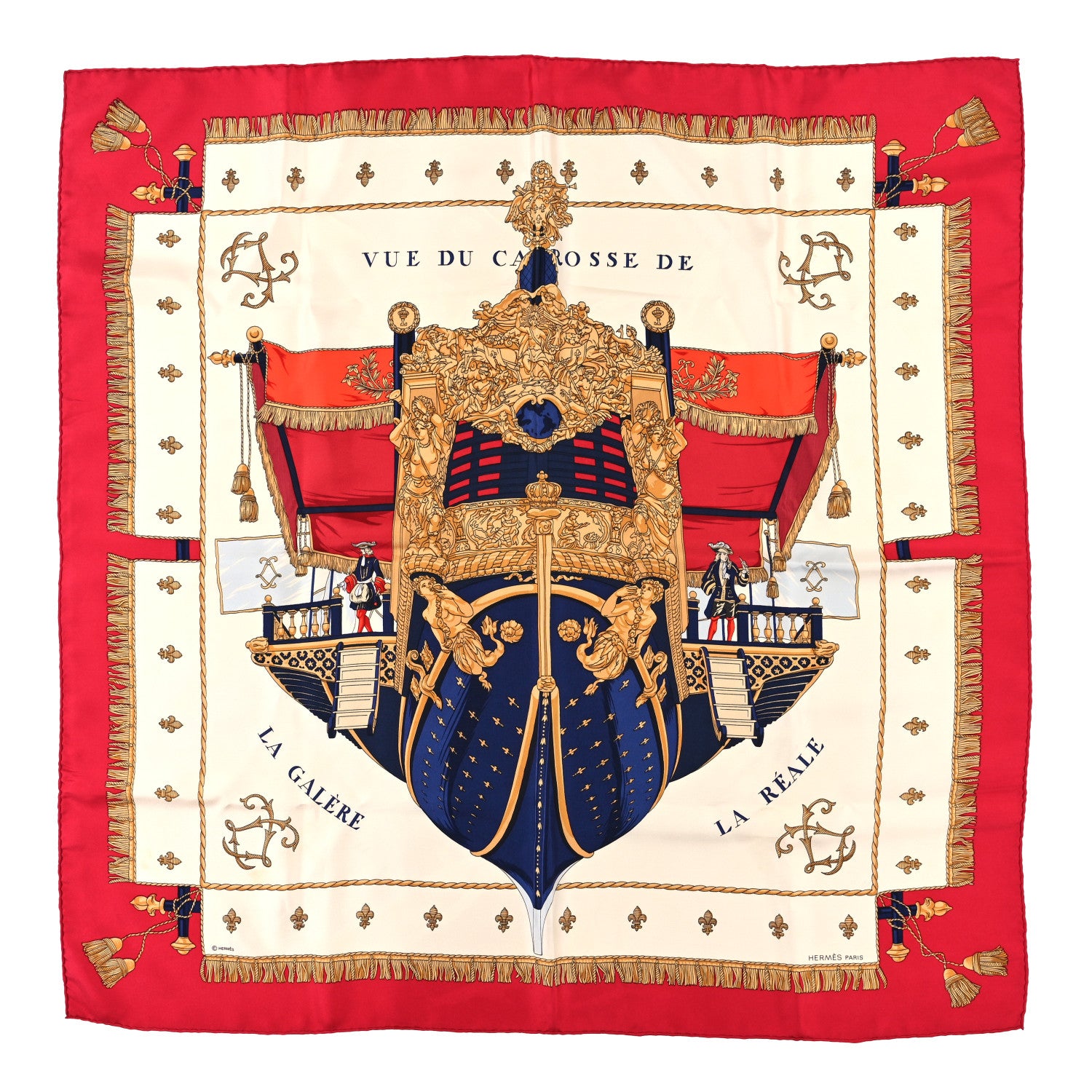Hermes Silk Vue Du Carosse De La Galere La Reale Scarf 90 1 of 3