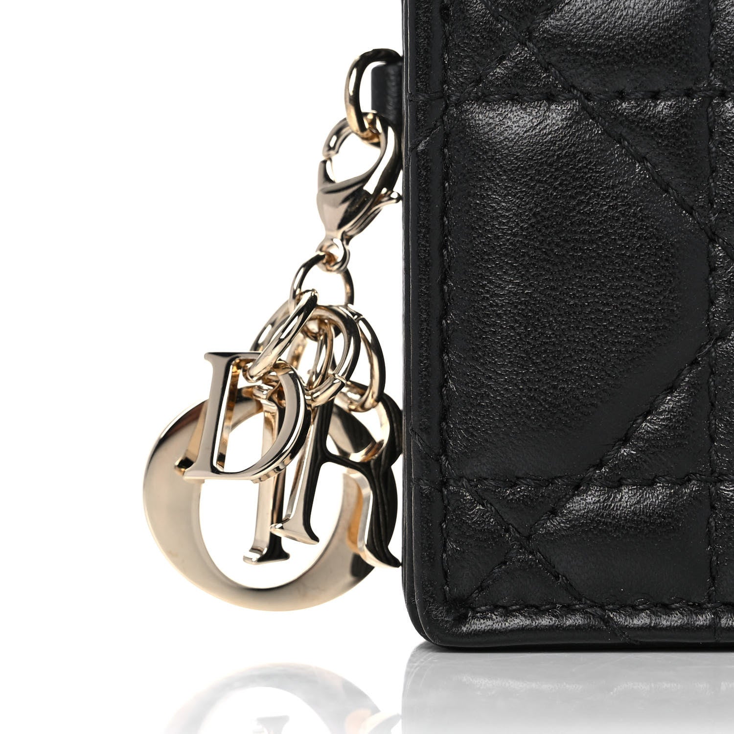 Christian Dior Lambskin Cannage Lady Dior 5-Gusset Card Holder Black 9 of 10