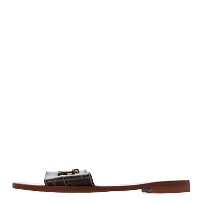 Louis Vuitton Monogram Lock It Flat Mules 41 Brown 1 of 4