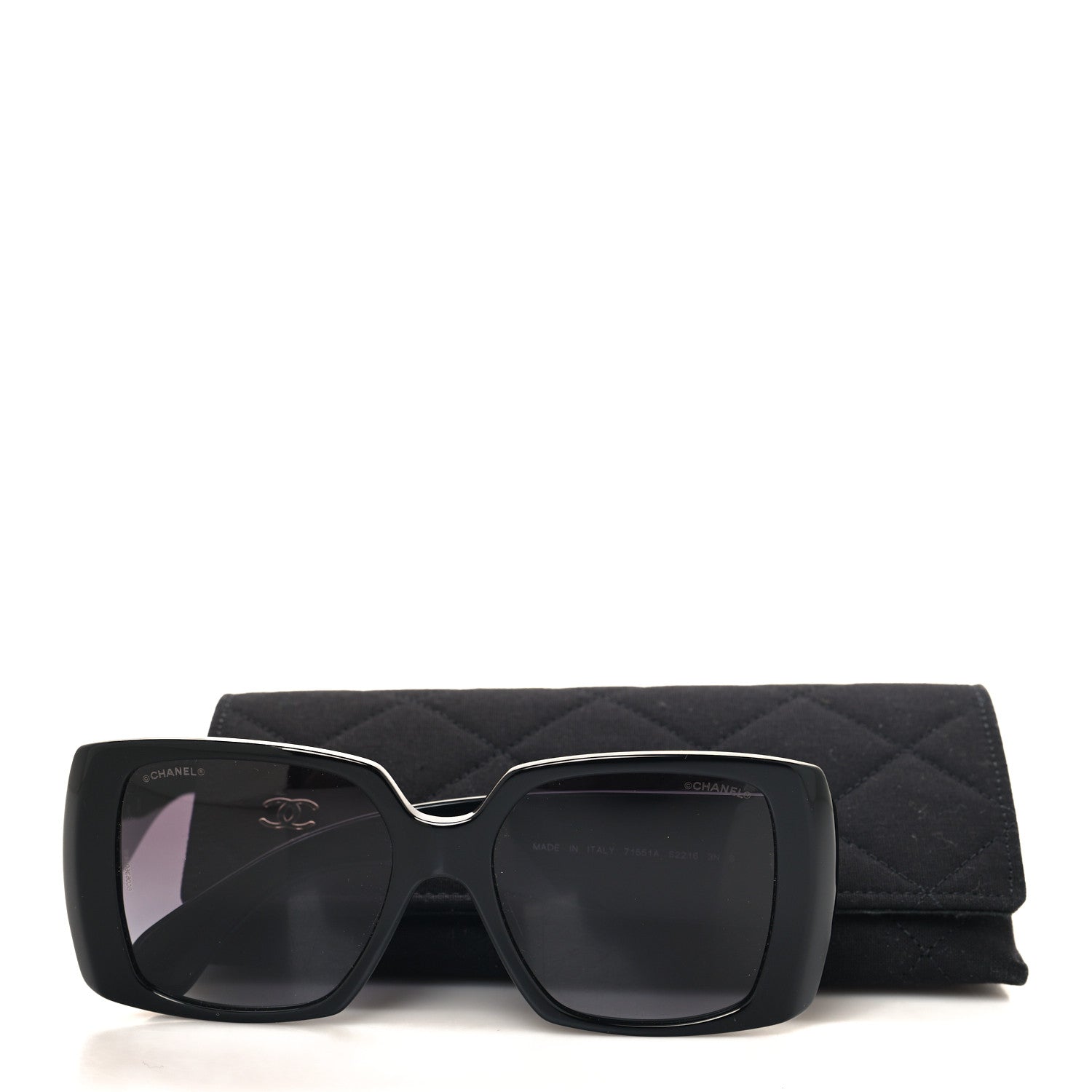 Chanel Acetate Rectangle Sunglasses 71551A Black 7 of 7