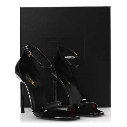 Saint Laurent Vernice Chiffon Amber 105 Ankle Strap Sandals 38 Black 12 of 12