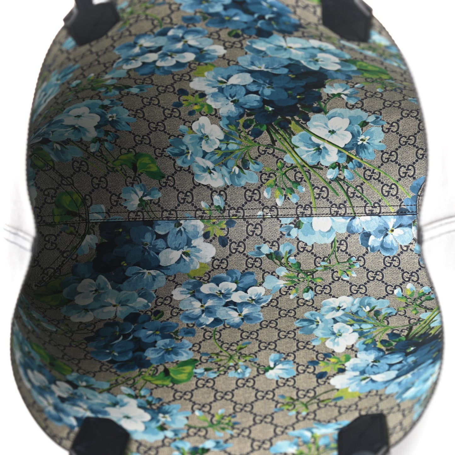 GG Supreme Monogram Blooms Medium Reversible Tote Beige Blue Navy
