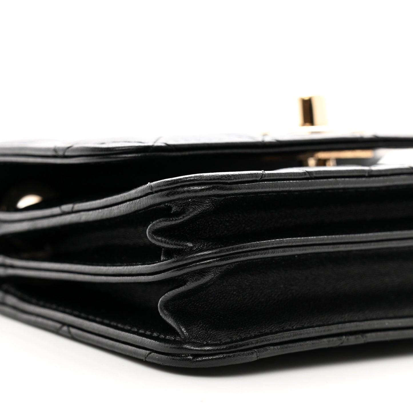 Lambskin Quilted Mini Trendy CC Wallet On Chain WOC Black