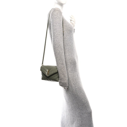 Saint Laurent Calfskin Y Quilted Monogram Toy Loulou Crossbody Bag Light Sage 2 of 11