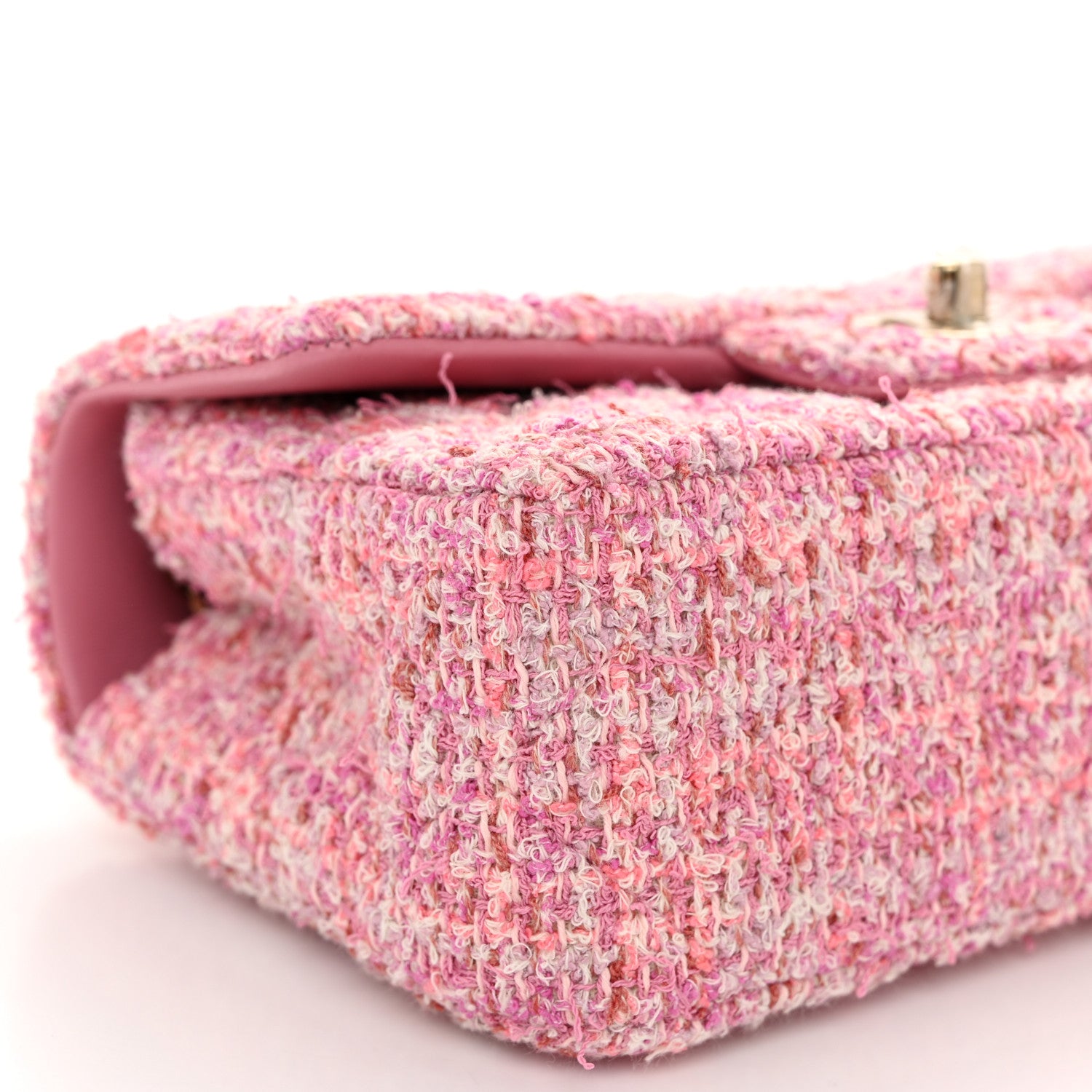 Chanel Tweed Quilted Mini Rectangular Flap Pink 9 of 11
