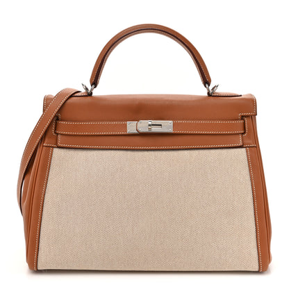 Hermes Toile Swift Kelly Retourne 32 Gold 1 of 18