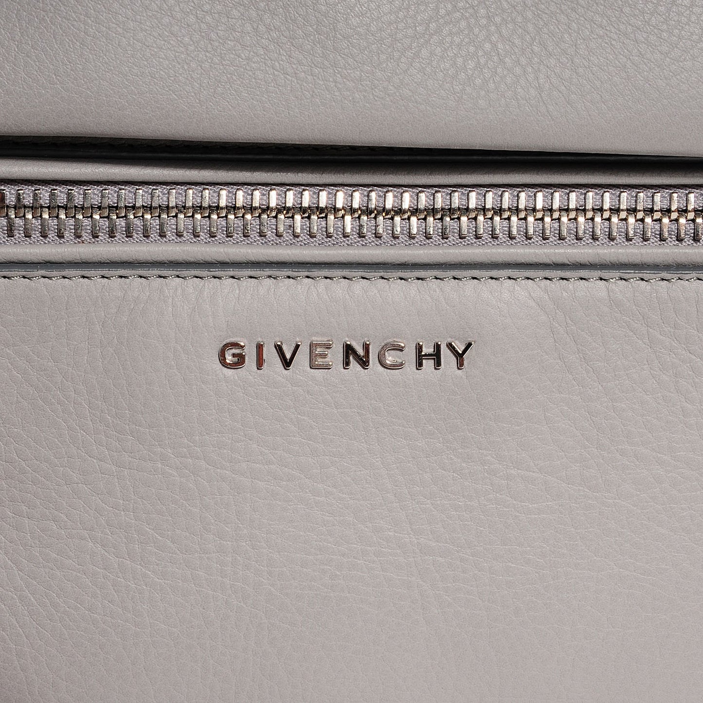 Textured Calfskin Small Pandora Pure Flap Bag Pearl Grey
