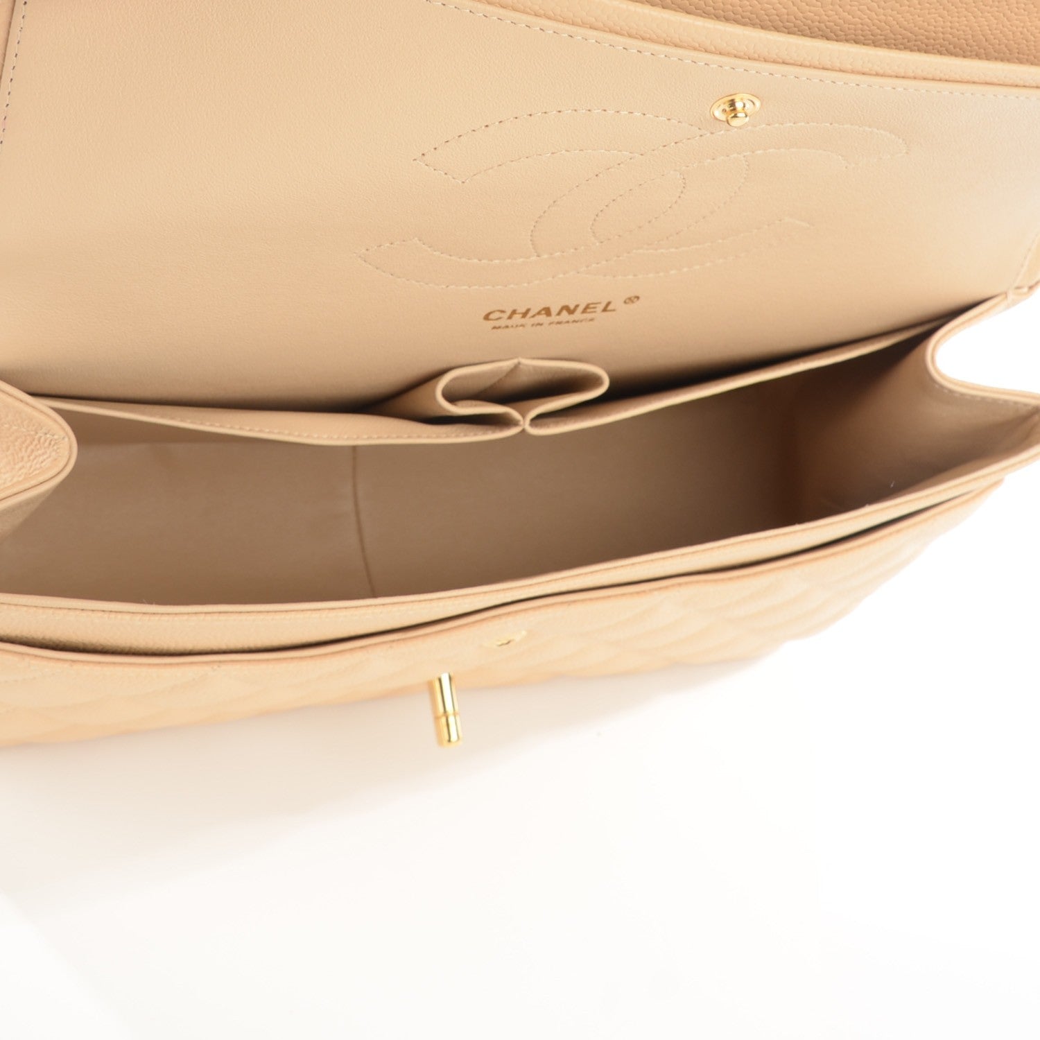 Chanel Caviar Quilted Jumbo Double Flap Beige Clair 5 of 8