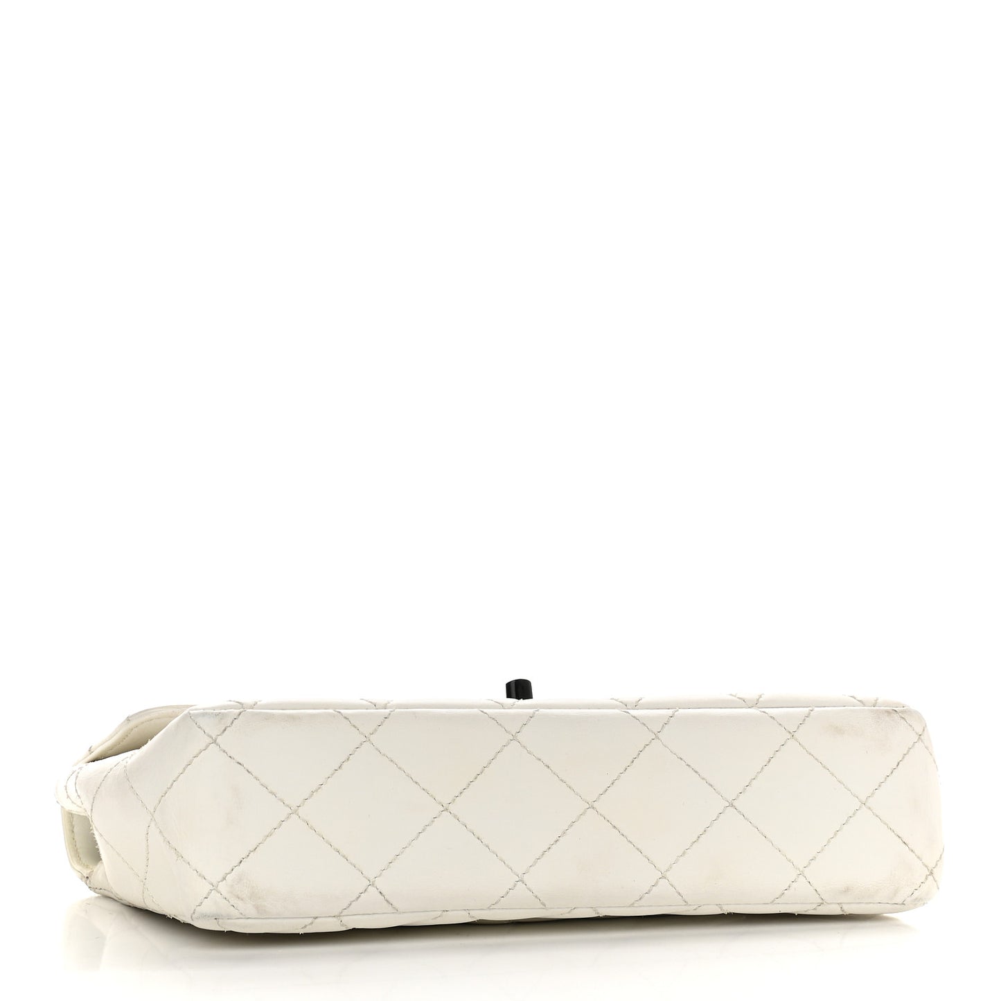 Lambskin Quilted Small Single Flap White