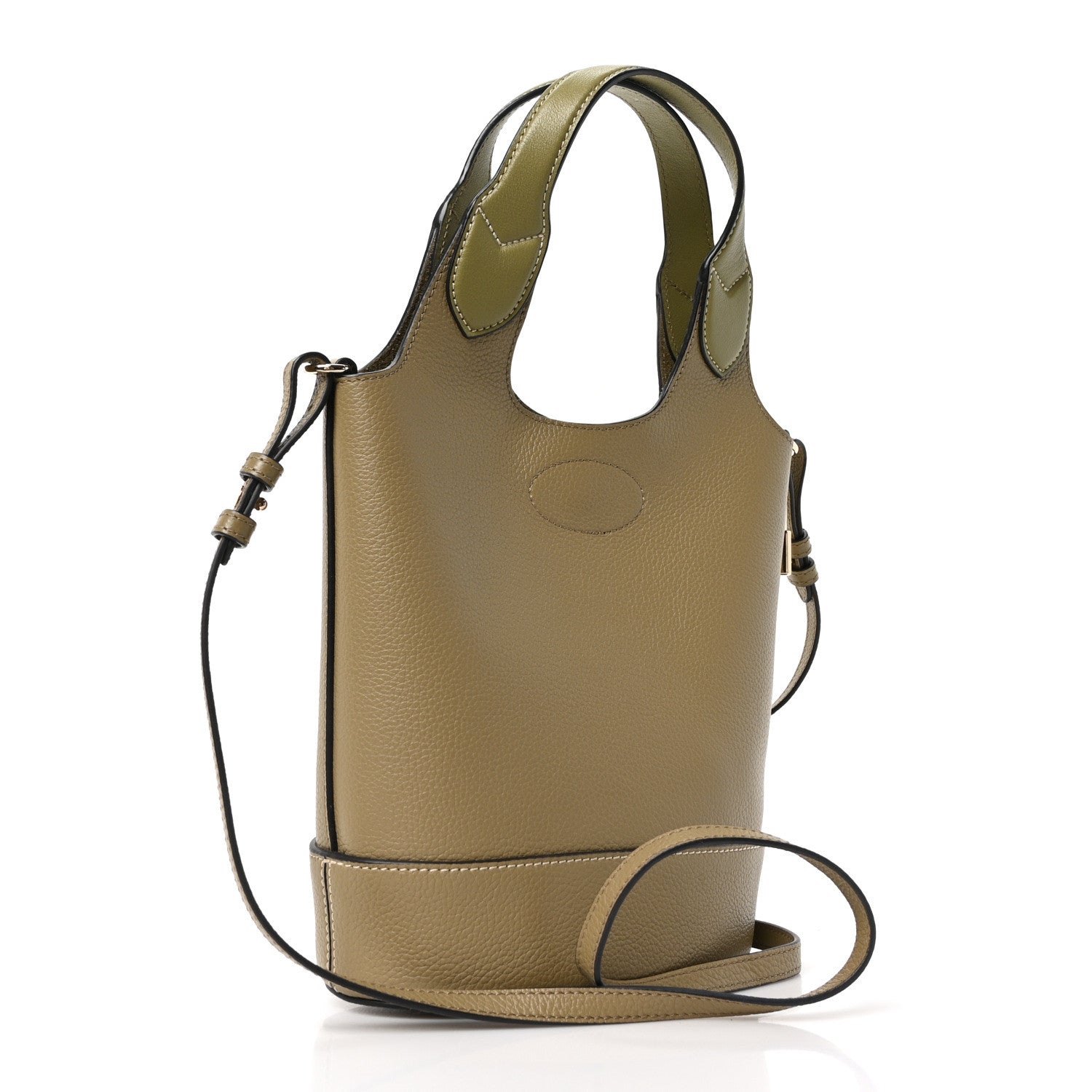 Mulberry Small Classic Grain Silky Calfskin Lily Tote Linen Green 3 of 9