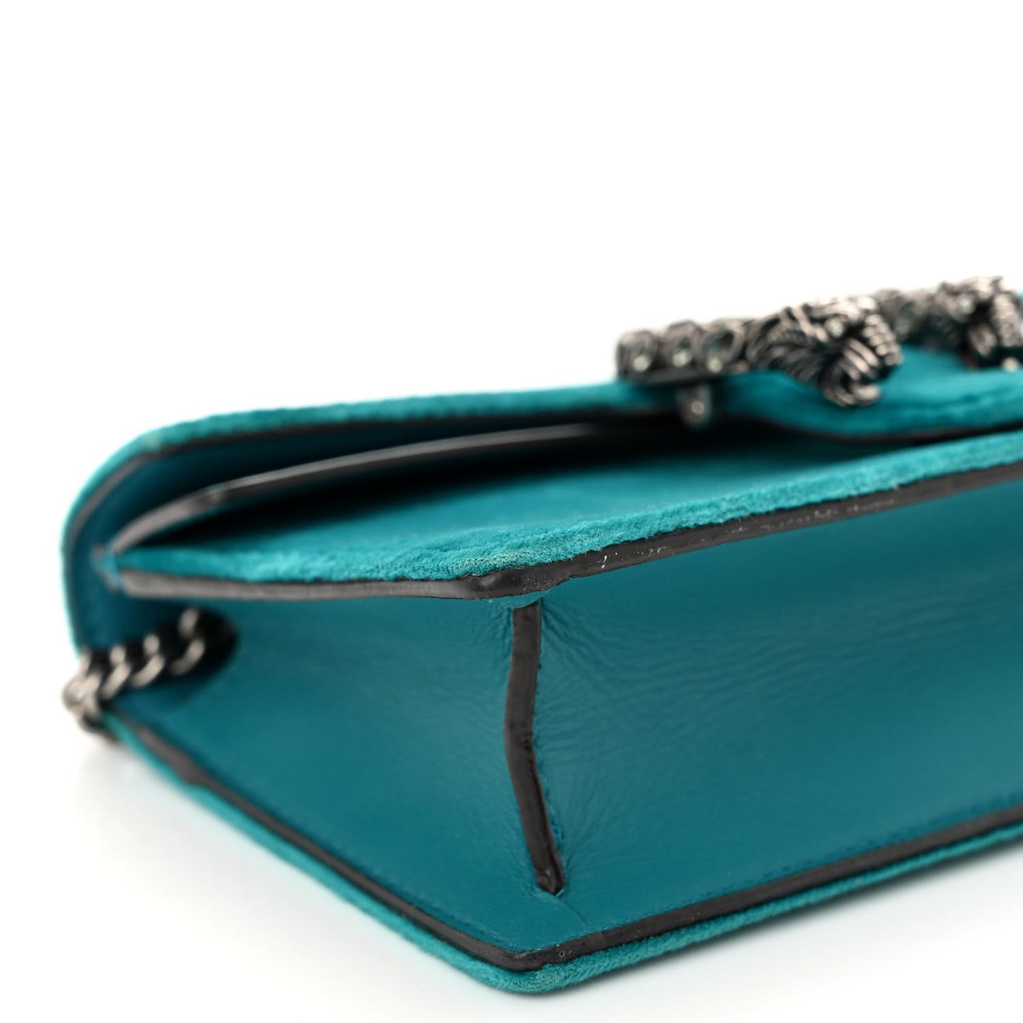 Velvet Super Mini Dionysus Shoulder Bag Pavone Cyan