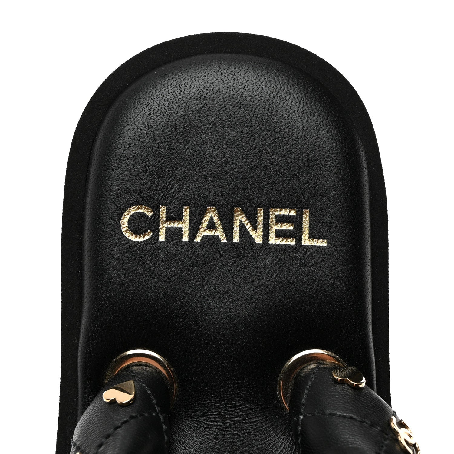 Chanel Lambskin Quilted Padded Charms Thong Sandals 37.5 Black 6 of 8