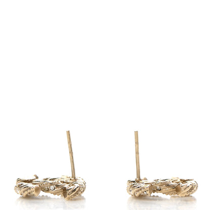 Chanel Crystal Twisted CC Earrings Gold 3 of 6