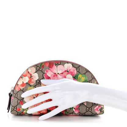 Gucci GG Supreme Monogram Blooms Pouch Cosmetic Case Beige Multicolor Dry Rose 2 of 8
