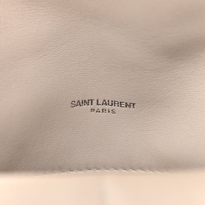 Saint Laurent Lambskin Quilted Small Loulou Puffer Monogram Chain Satchel Blanc Vintage 7 of 18