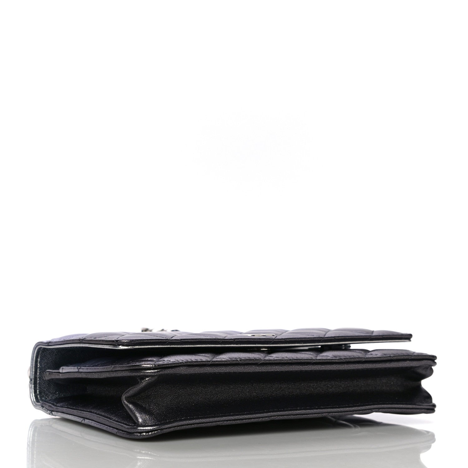 Chanel Gradient Metallic Lambskin Quilted Like A Wallet Wallet On Chain WOC Silvery Black 4 of 12