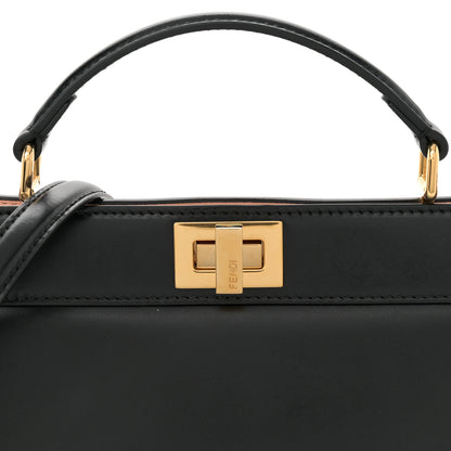 Fendi Vitello King Luxor Shiny Nappa Medium Peekaboo I SEE U East West Satchel Black Light Rose 8 of 10