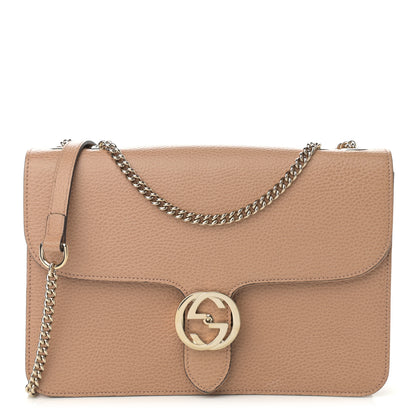 Gucci Dollar Calfskin Interlocking G Shoulder Bag Camelia 1 of 10