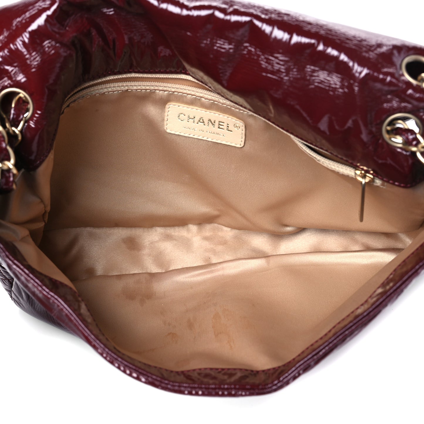 Vinyl Rock and Chain Medium Flap Bordeaux