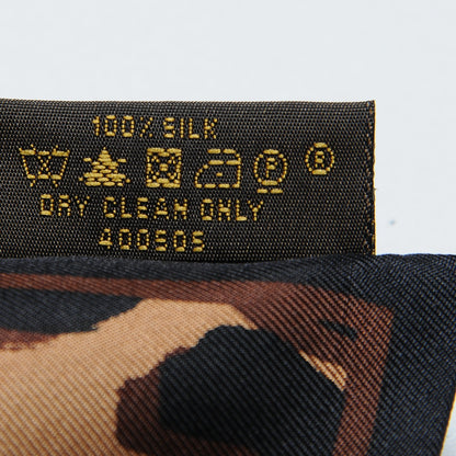 Louis Vuitton Silk Leopard Bandeau Scarf Marron 5 of 5