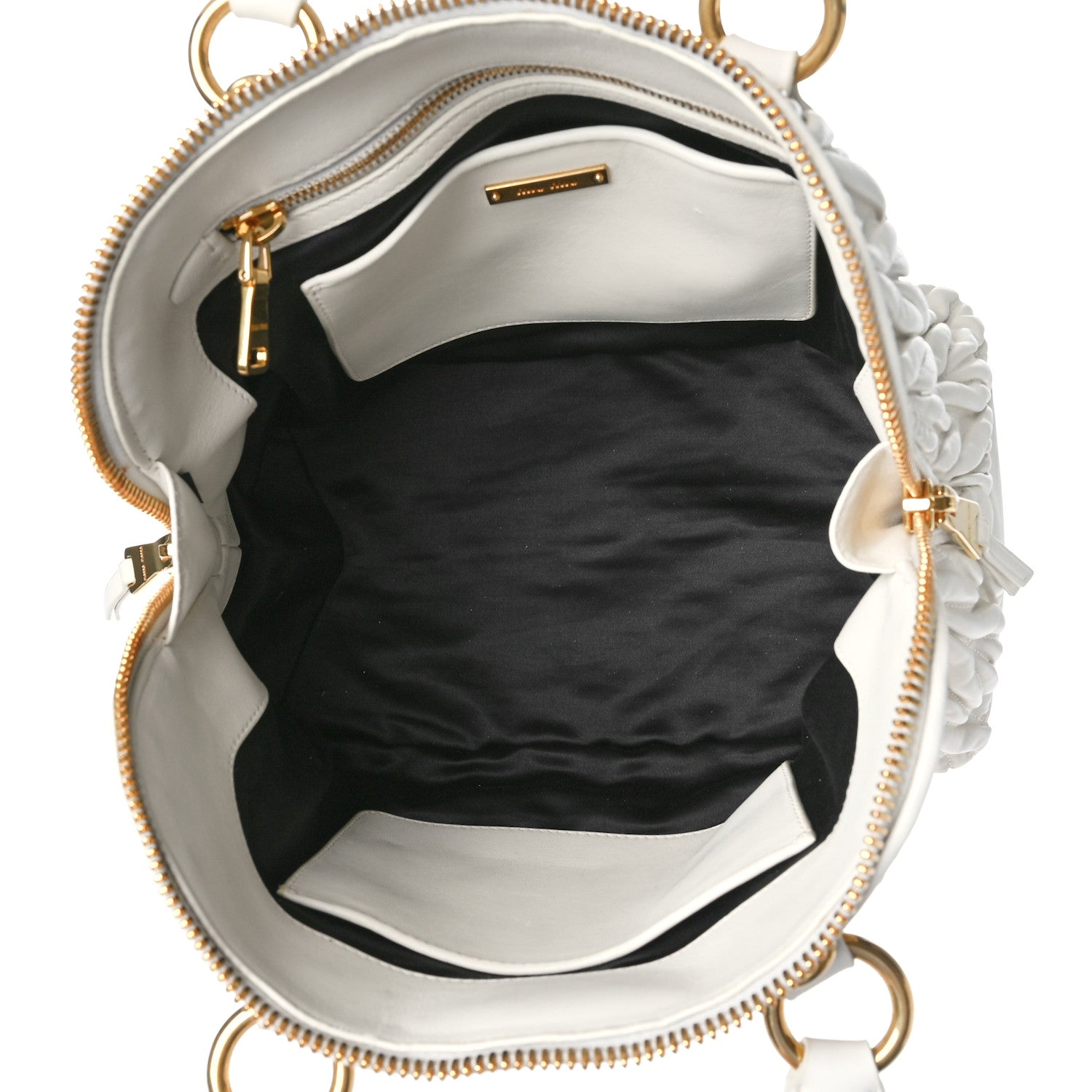 Miu Miu Nappa Matelasse Lux Mini Crossbody Tote Bianco 5 of 9
