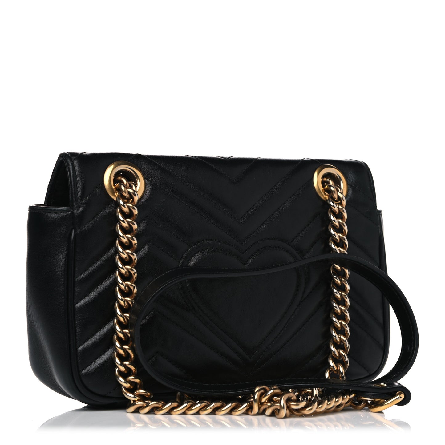 Calfskin Matelasse Mini GG Marmont Shoulder Bag Black