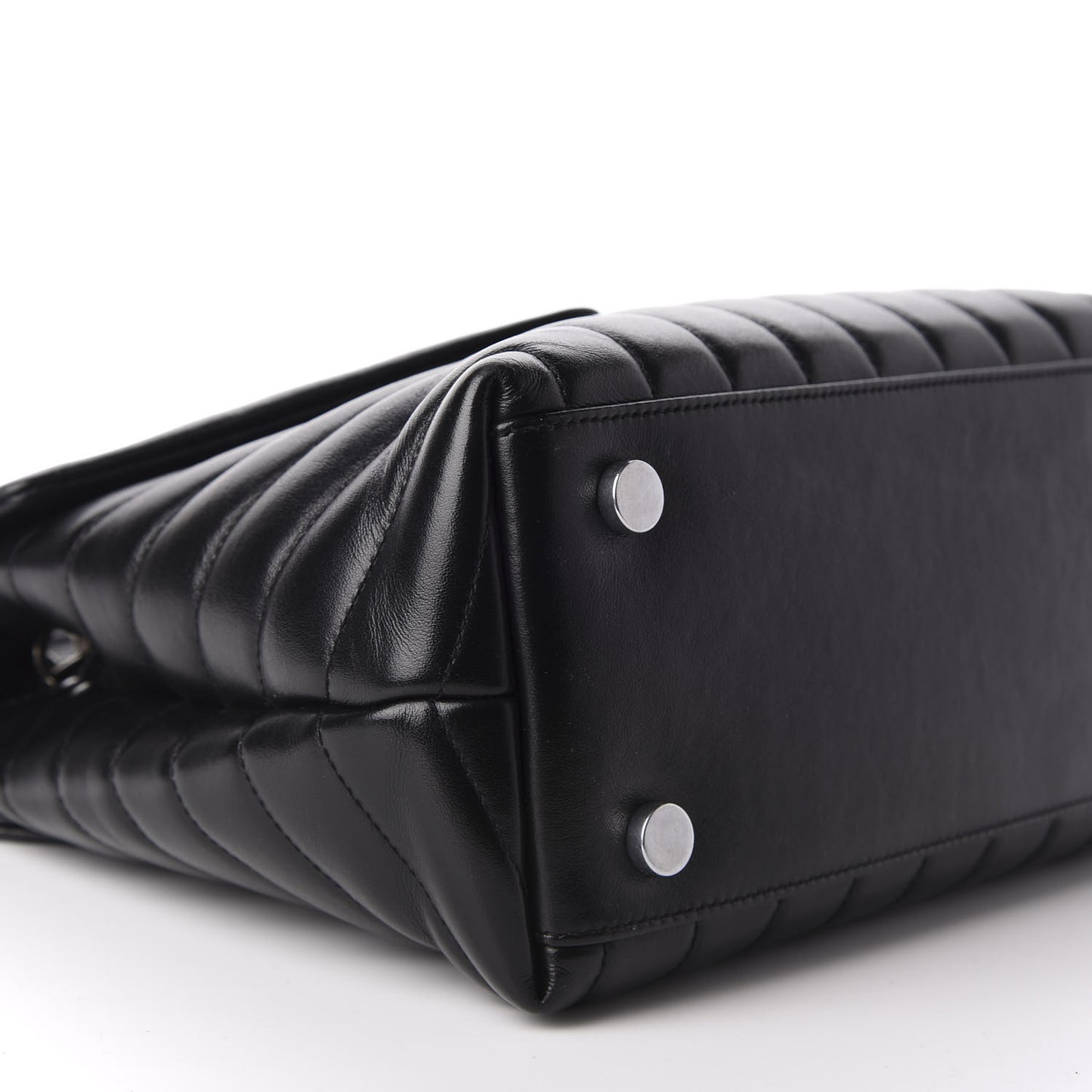 Calfskin Y Quilted Monogram Medium Loulou Chain Satchel Black