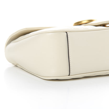Gucci Calfskin Matelasse Small GG Marmont Shoulder Bag White 9 of 13