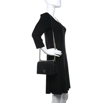 Christian Dior Grained Calfskin Small Diorama Flap Bag Black 2 of 10