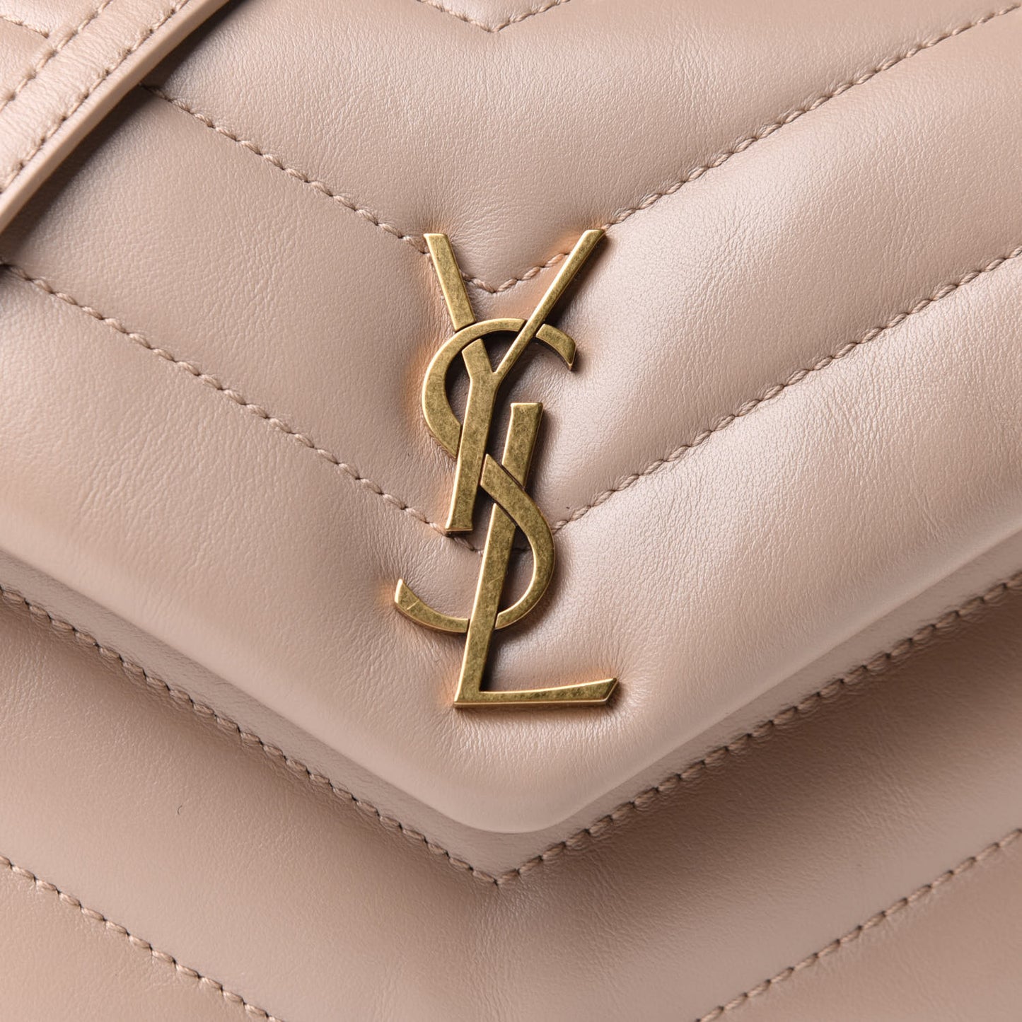 Calfskin Y Quilted Monogram Toy Loulou Crossbody Bag Dark Beige