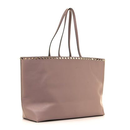 Valentino Garavani X UNDERCOVER Calfskin Print Rockstud Shoulder Tote Poudre 3 of 15