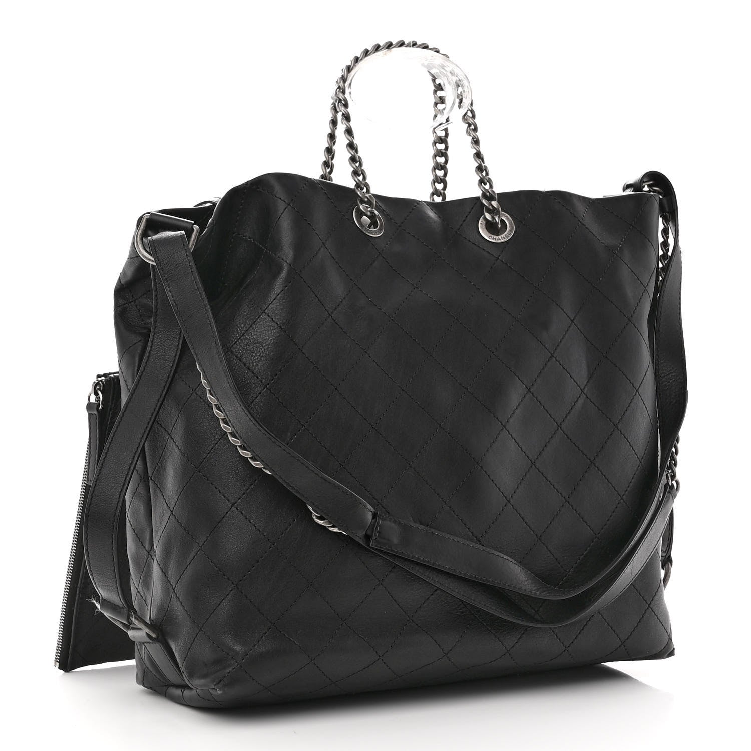 Chanel Calfskin Stitched Large Hobo Black 3 of 10