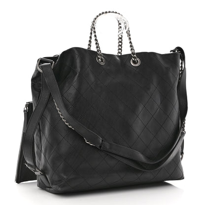 Chanel Calfskin Stitched Large Hobo Black 3 of 10