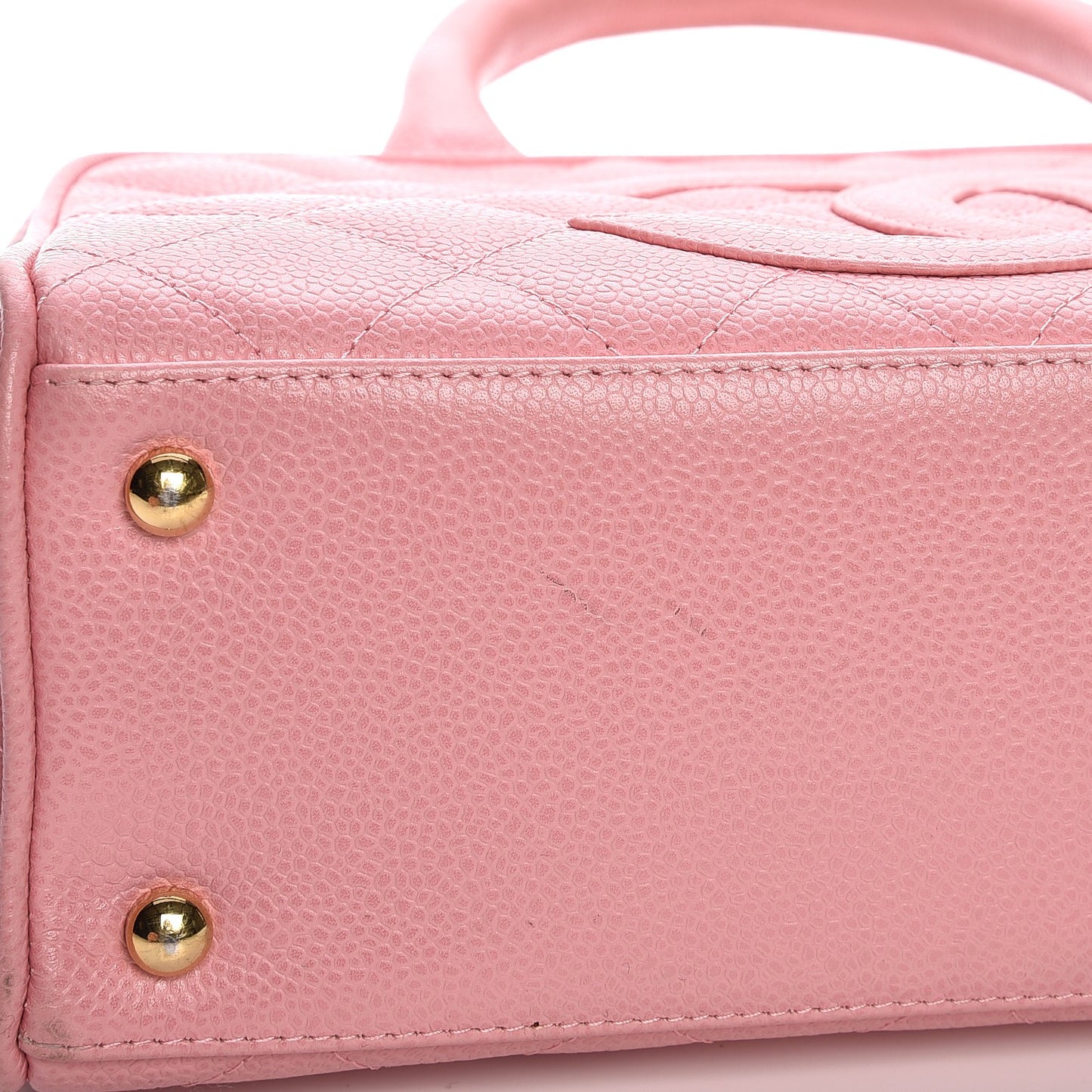 Caviar Quilted Small Bowler Pink