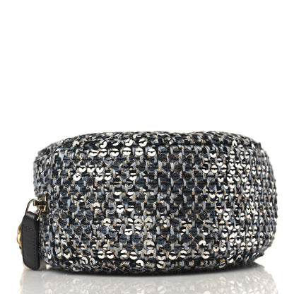 Chanel Sequin Chanel 19 Round Clutch With Chain Silver Black 4 of 9