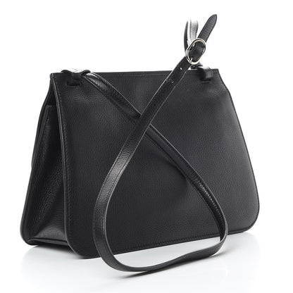 Gucci Pebbled Calfskin Medium Bamboo Daily Flap Shoulder Bag Black 3 of 9