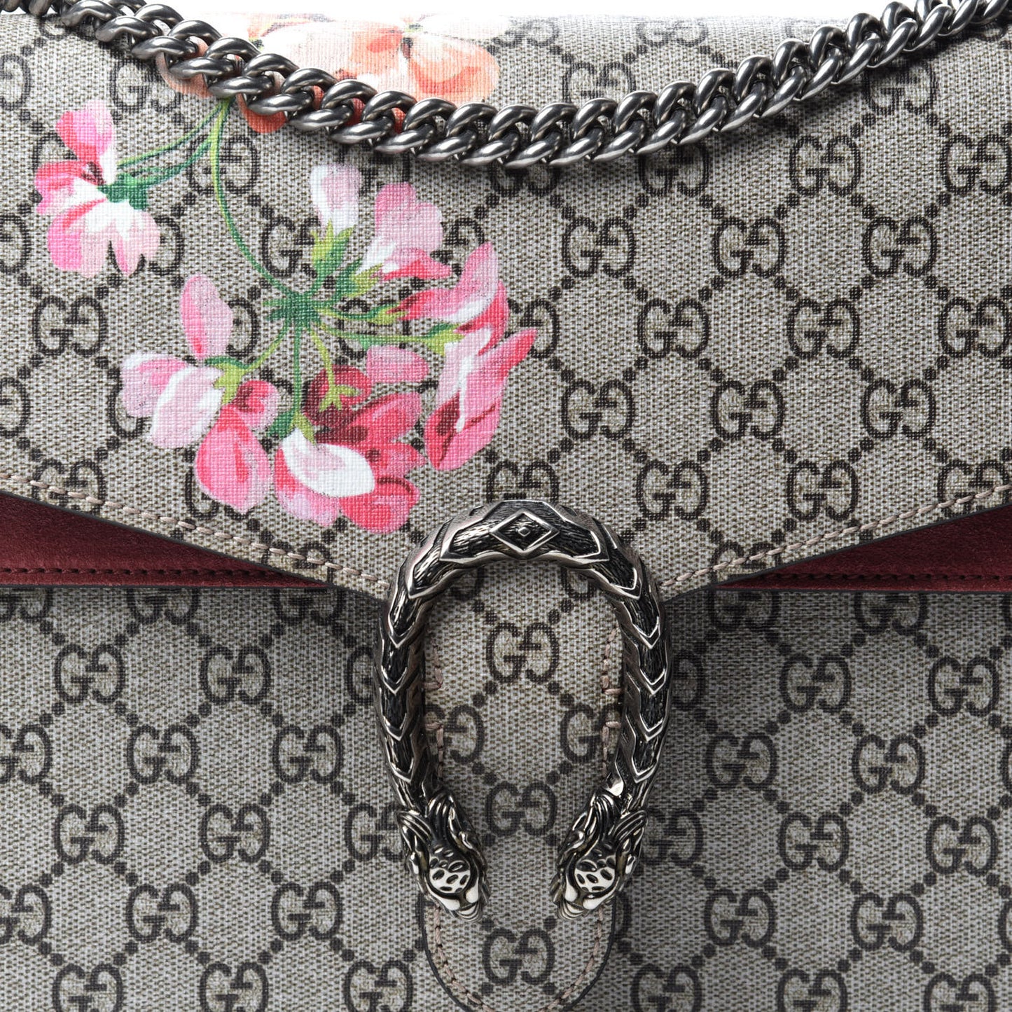 GG Supreme Monogram Blooms Medium Dionysus Shoulder Bag Beige Multicolor Dry Rose