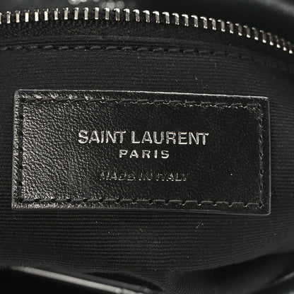 Saint Laurent Lambskin Quilted Toy Loulou Puffer Monogram Chain Satchel Black 6 of 9