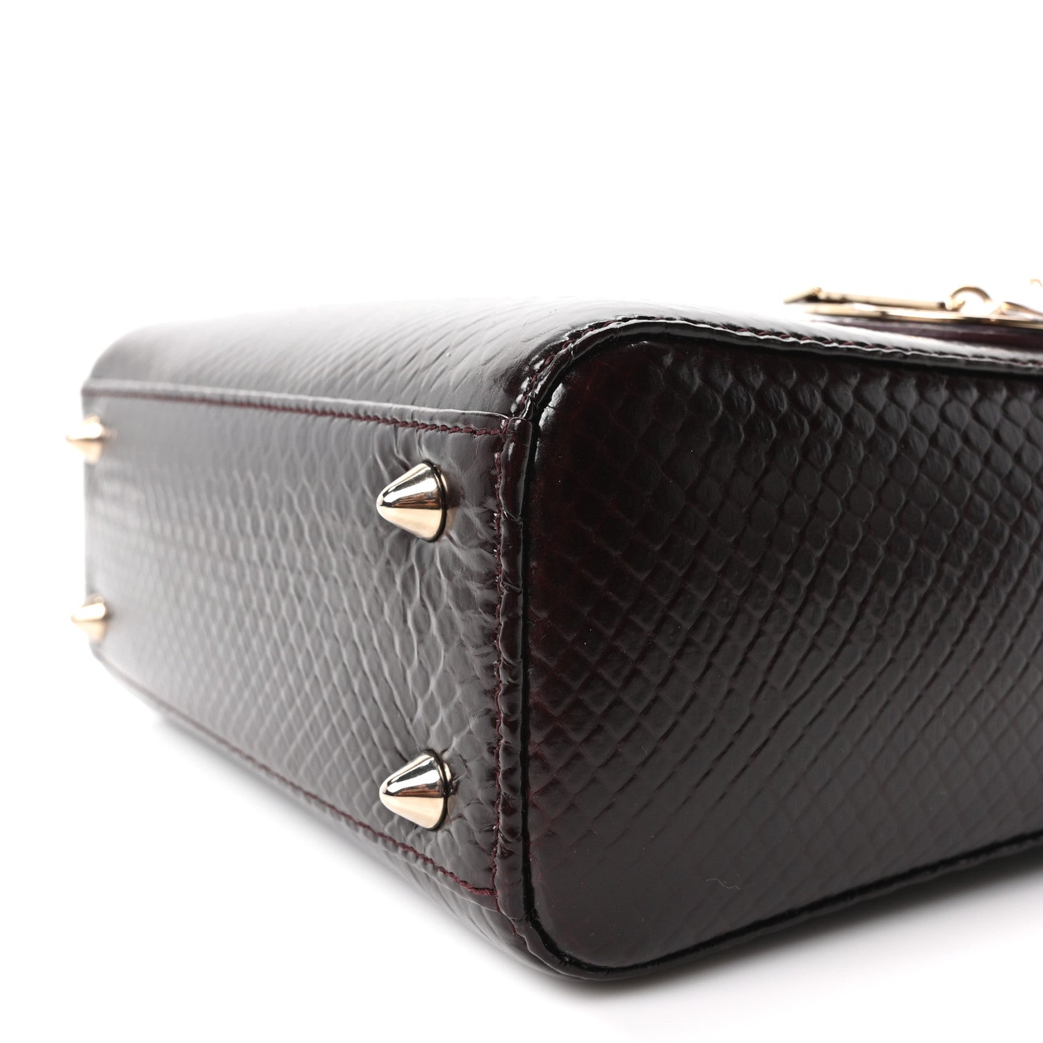 Christian Dior Snakeskin Small Lady Dior Deep Amaranth 1941160