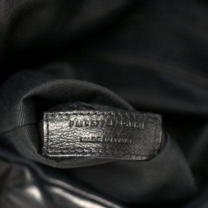 Saint Laurent Lambskin Quilted Monogram Monochrome Medium Loulou Puffer Chain Satchel Black 8 of 11