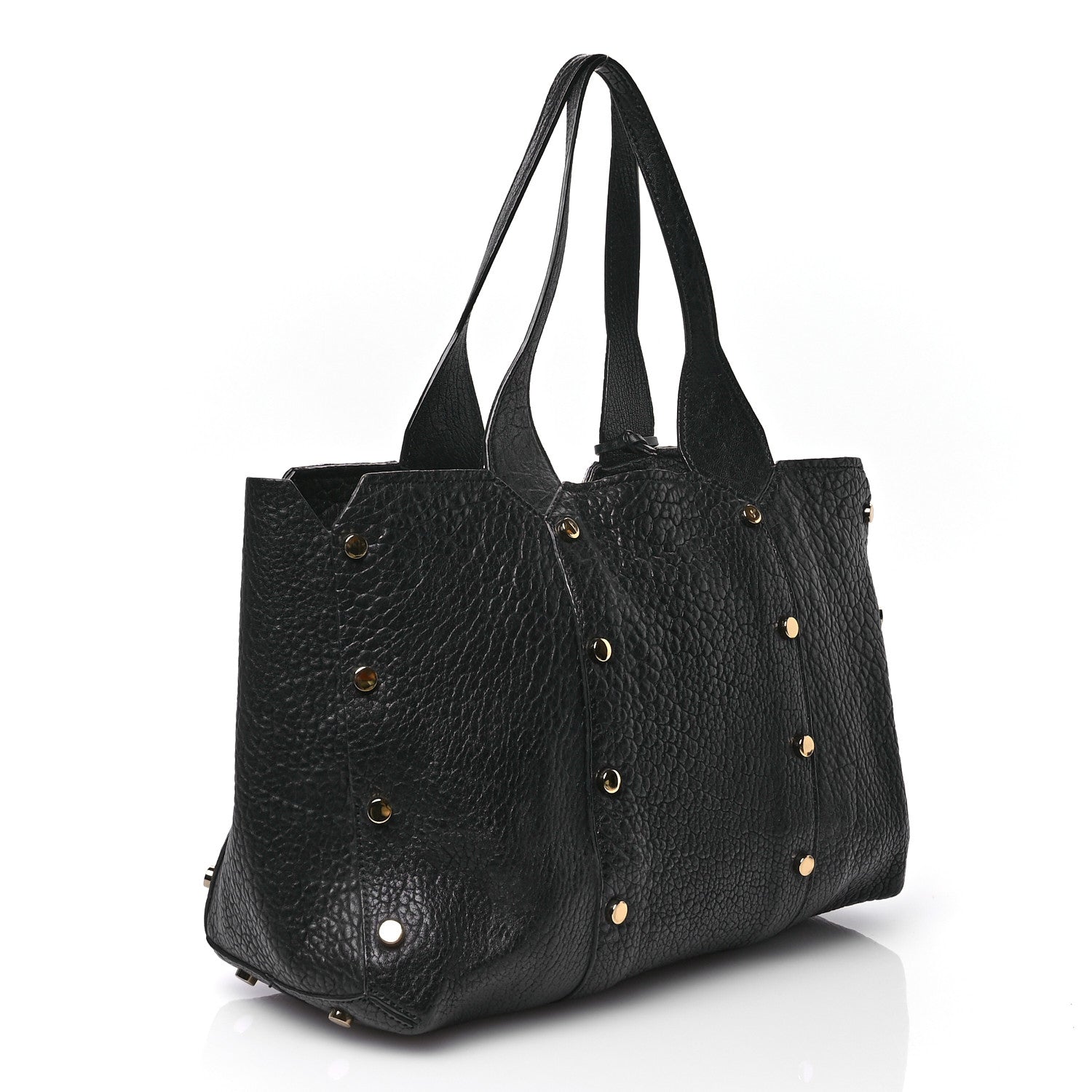 Jimmy Choo Grained Calfskin Studded Lockett Shopper Tote Black 3 of 9