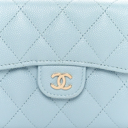 Chanel Caviar Quilted Compact Flap Wallet Light Blue 8 of 9