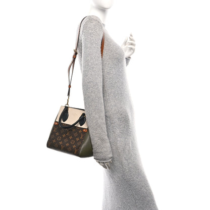 Louis Vuitton Calfskin Monogram Fold Tote PM Cream Khaki Black 2 of 9