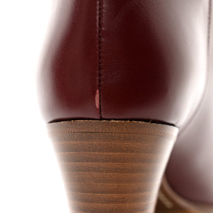 Gucci Calfskin Shearling Ankle Boots 38 Bordeaux 8 of 10