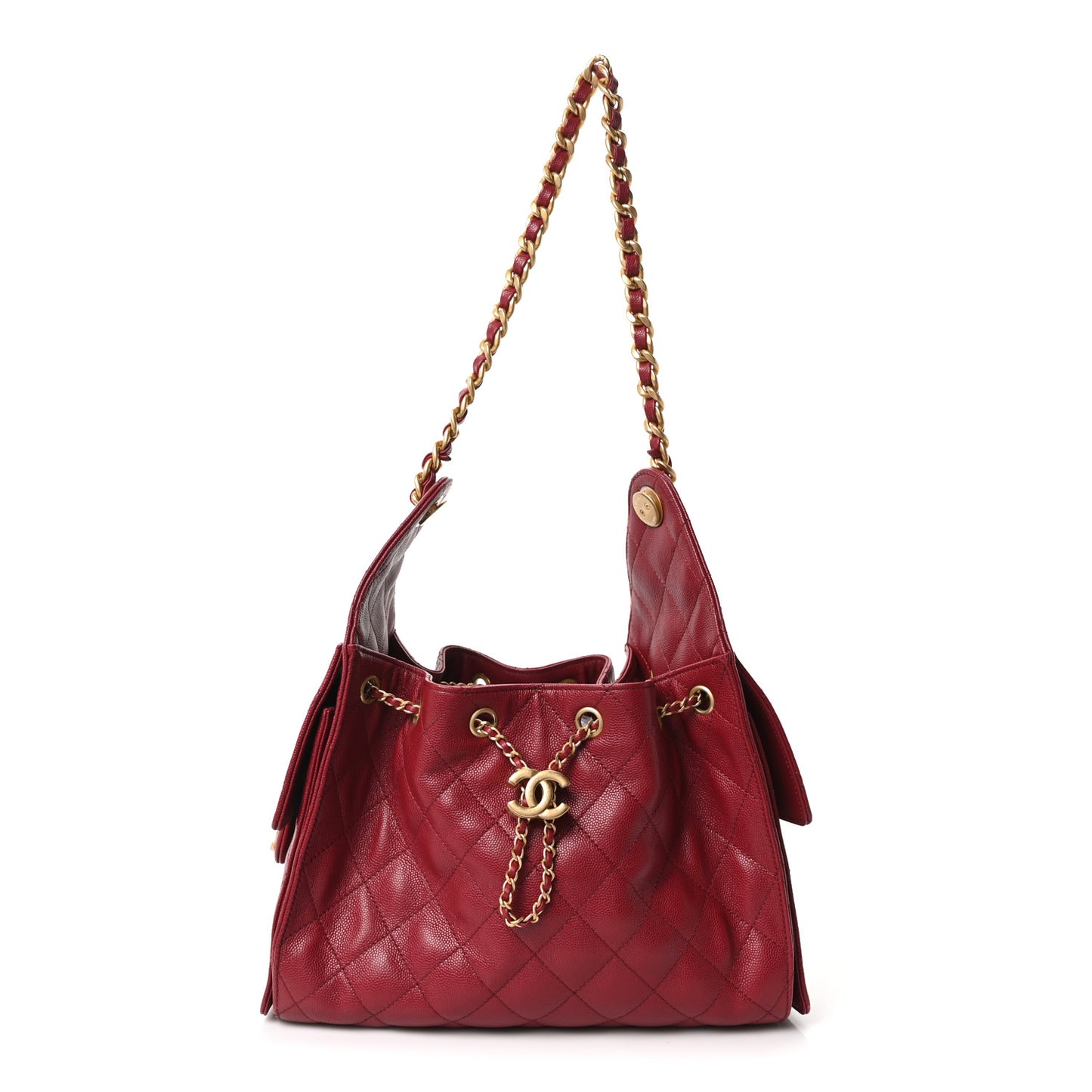 Caviar Quilted Small Chanel 25 Handbag Burgundy